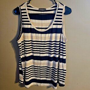 Staccato Navy Stripe Jersey Knit Top - Size XL - NWOT